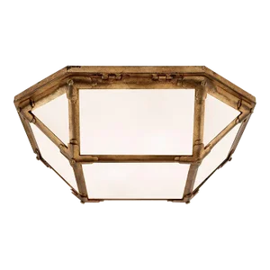 Suzanne Kasler for Visual Comfort Signature Morris Flush Mount in Gilded Iron with White Glass