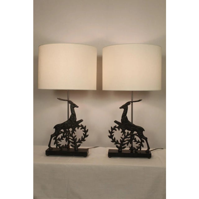 Art Deco Pair of Early 20th Century Gustave Kaitz Style Lamps For Sale - Image 3 of 13