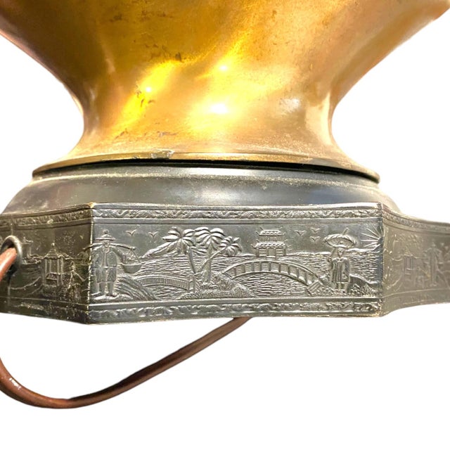 Antique Japanese Bronze High Relief Dragon Lamp Large 36" Meiji Period With Engraved Base For Sale - Image 13 of 18