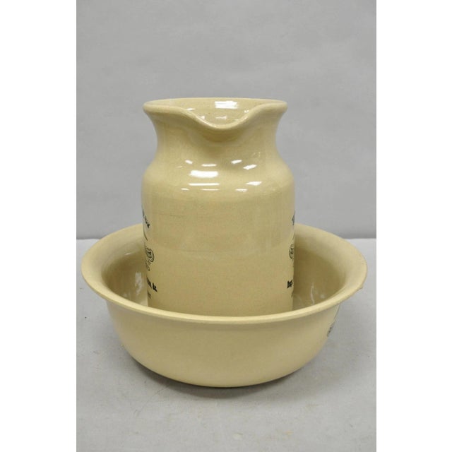 Hegeman & Co. Large Pitcher W Basin 1837 Stoneware Drugs Medicines Ny Apothecary For Sale - Image 13 of 14