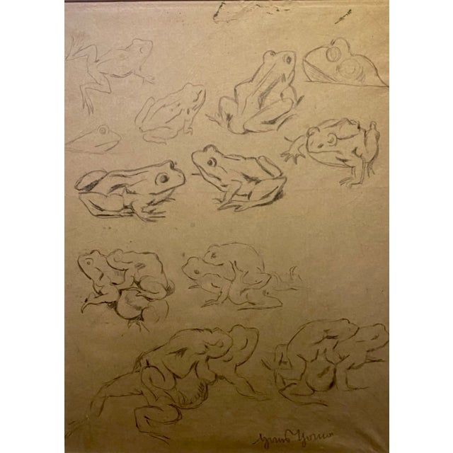 Hans Thoma, Study Frogs, 1890s, Pencil & Paper For Sale