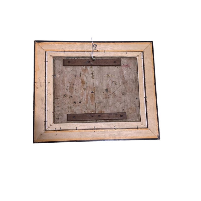 Wood Old Oil on Wood Painting by the Brazilian Artist Jose Cavaliere For Sale - Image 7 of 11