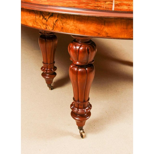 Vintage Extendable Burr Walnut Dining Table, 1990s For Sale - Image 14 of 18