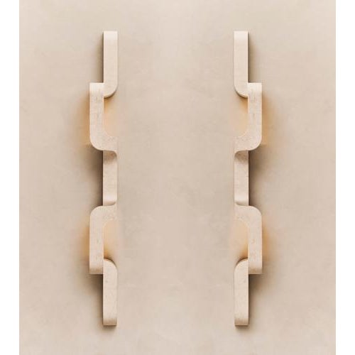 Serpentine Sconce in Saint Raphael Limestone by Farrah Sit For Sale - Image 9 of 10
