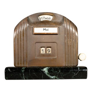 Art Deco Copper German Perpetual Desk Calendar c.1930 For Sale