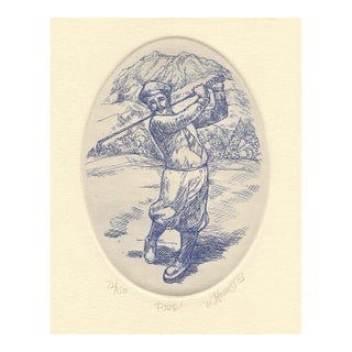 1983 Marsha Howe Golf Etching For Sale