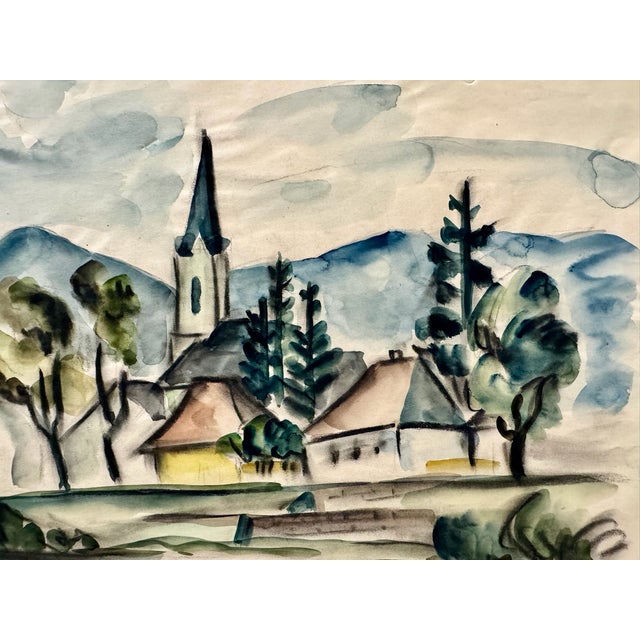 Original watercolor on paper by Henry Emil Salloch, also known as Heinz Emil Salloch, the German-born American artist and...
