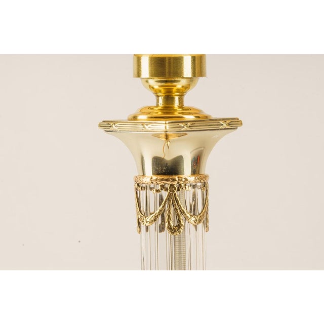 Art Noveau Table Lamp with Fabric Shade, Vienna, Austria, 1910s For Sale - Image 14 of 15