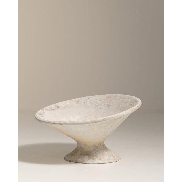 Sculpture Materials 1960-1969 France Weathered Antique White Painted Flared Bowl Planter For Sale - Image 7 of 9