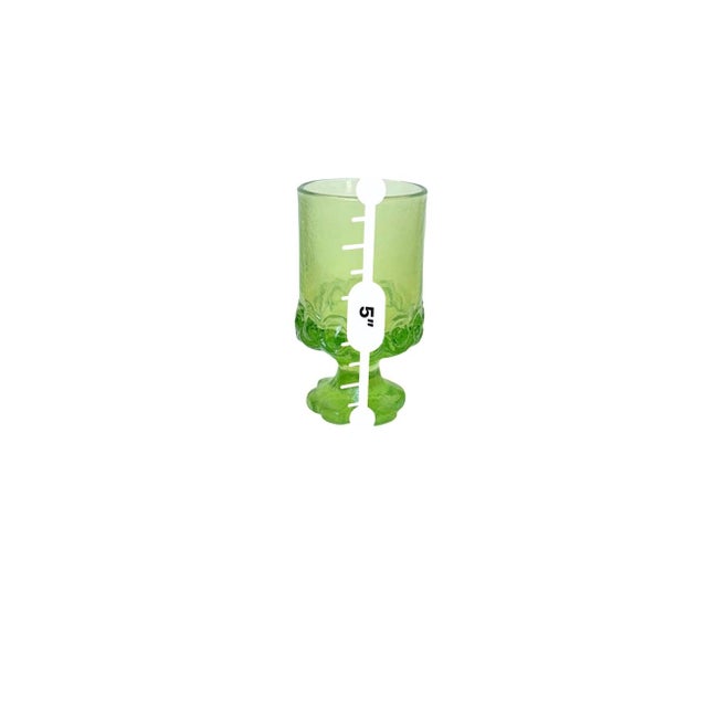 Vintage Tiffin Franciscan Madeira Apple Green Glass Footed Goblets Set of 4 For Sale - Image 9 of 9