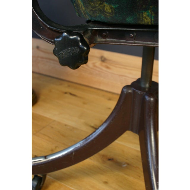 Brown Vintage Tansad Industrial Swivel Chair in Blackpop Velvet, 1950s For Sale - Image 8 of 18
