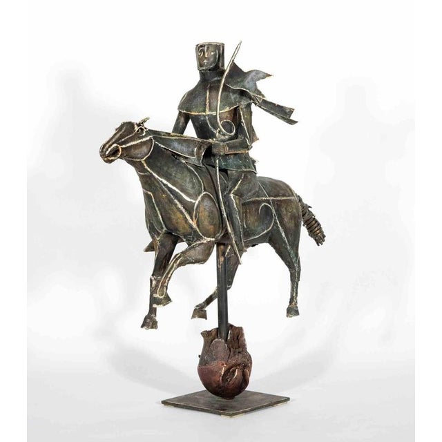 1970s Lorenzo Servalli, Knight Sculpture, 1975, Brass For Sale - Image 5 of 5
