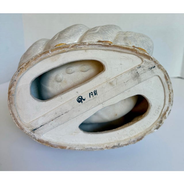 1981 Holland Mold Farmhouse Cottage Hand-Painted Ceramic Goose Ring Bowl/Planter For Sale - Image 10 of 10