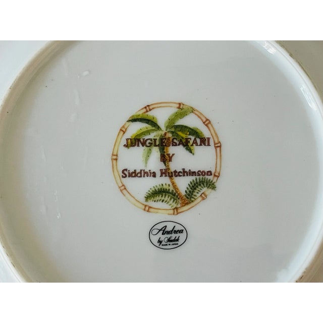 Pair of Jungle and Safari Saddhi Hutchinson porcelain plates by Andrea Sade’s. Monkey Giraffe salad plates.