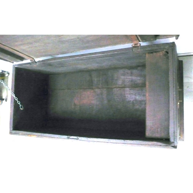 Antique German Dark Oak Trunk For Sale - Image 9 of 14