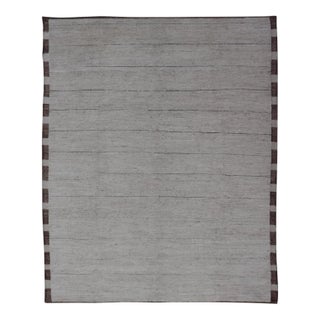 Minimalist Modern Rug by Keivan Woven Arts in Off White 10'2 X 13'3 For Sale
