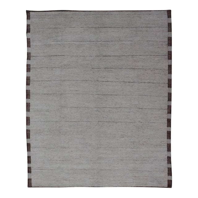 Minimalist Modern Rug by Keivan Woven Arts in Off White 10'2 X 13'3 For Sale