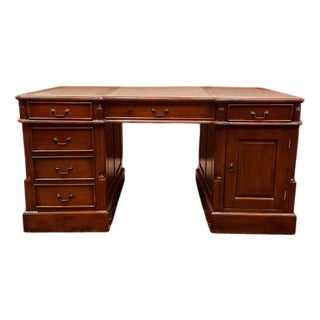 English Desk with Brown Inlay For Sale
