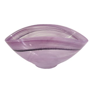 Vintage Amethyst Color Decorative Glass Bowl For Sale