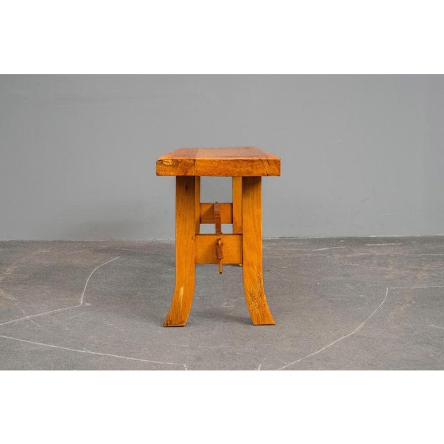 Brown Biedermeier Style Bench in Beech Wood, Early 20th Century For Sale - Image 8 of 14