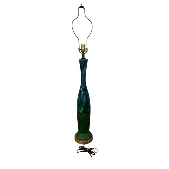 Mid-Century Modern Royal Haeger Green Drip Glaze Lamps - Set of 2 - Working! For Sale - Image 10 of 12