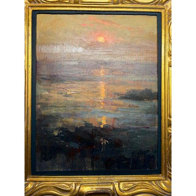 2020s 2026 Jeremy Miranda After Turner Landscape at Sunset Dusk on Cradled Panel, Matted and Framed For Sale - Image 5 of 6