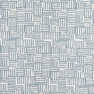 Schumacher x Caroline Z Hurley Patchwork Fabric in Ocean For Sale