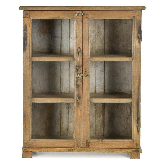 Wall-Mounted or Freestanding Display Case in Patinated Wood For Sale - Image 8 of 8
