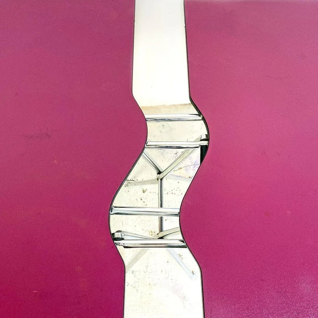 Black Post Modern Italian Red Wine and Chromed Steel Folding Table by Zero Disegno, 1980s For Sale - Image 8 of 15