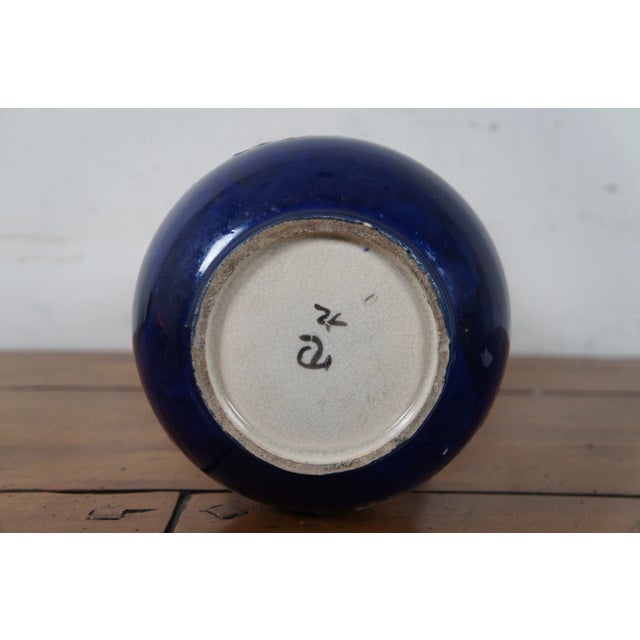 Antique Japanese Meiji Era Porcelain Satsuma Figural Kutani Vase Fu Dogs Geisha For Sale - Image 10 of 13