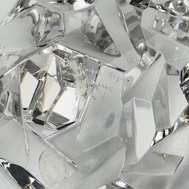 Faceted Murano Crystal Glass Candlesticks by Archimede Seguso, 1950s, Set of 2 For Sale - Image 11 of 14