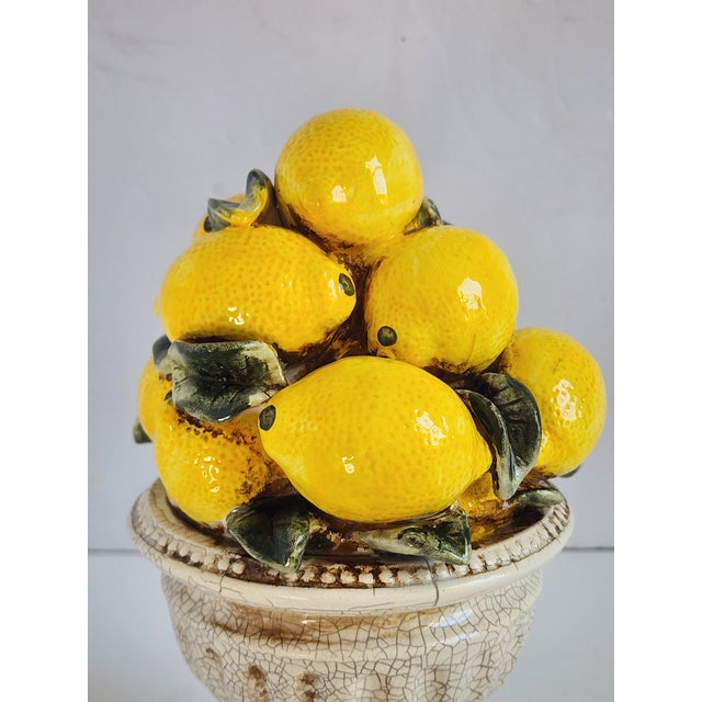 1970s Vintage Lemon Ceramic Topiary For Sale - Image 5 of 12