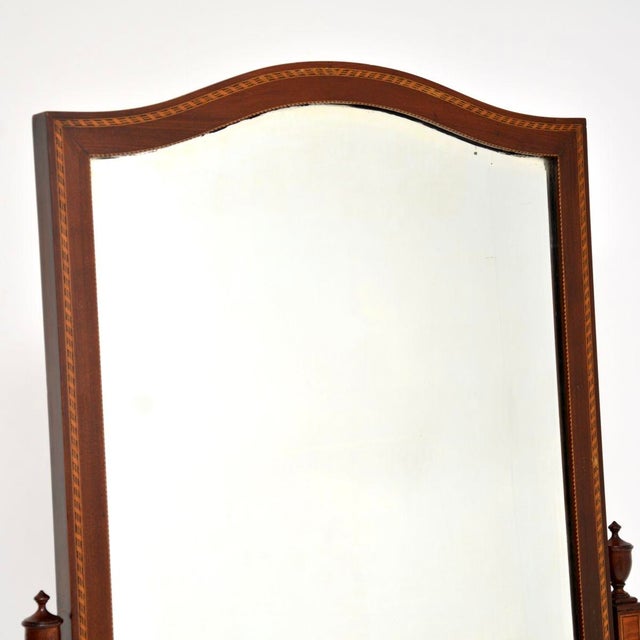 Antique Edwardian Cheval Mirror, 1900s For Sale - Image 4 of 11