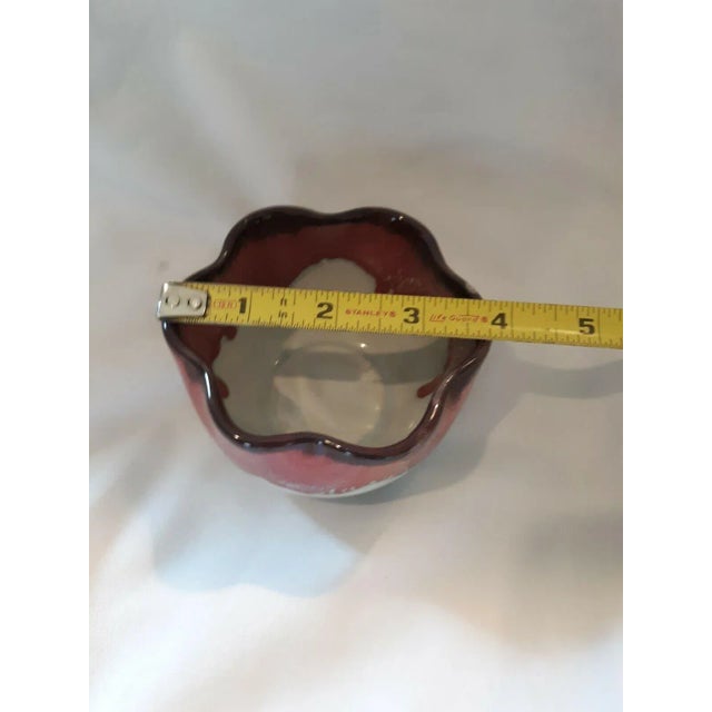 Late 20th Century Drip Glaze Scalloped Edge Hoffman Pottery Bowl For Sale - Image 6 of 8