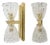 Art Deco Style Murano Glass and Brass Sconces, 1990s, Set of 2 For Sale