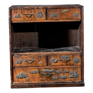 Antique Chinoiserie Secretaire in Wood For Sale