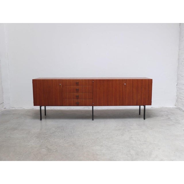 Modernist Belgian Sideboard in Metal & Teak by Roger De Winter for E.M.Y., 1960s For Sale - Image 17 of 17