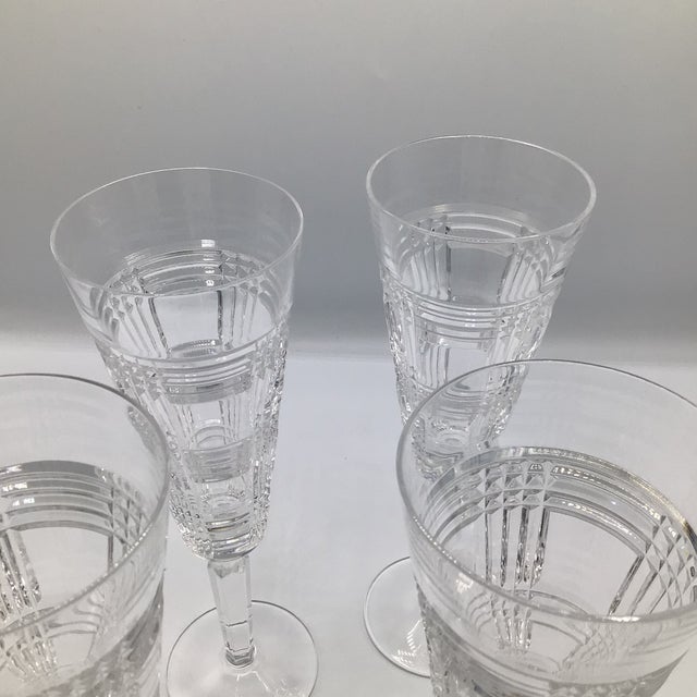 1990s Ralph Lauren Classic Crystal Glen Plaid Champagne Flutes - Set of 4 For Sale - Image 10 of 12