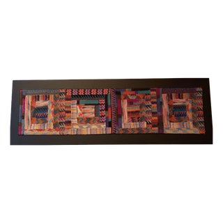 Wool Tapestry with Wooden Frame by Ottavio Missoni, Italy, 1980s For Sale