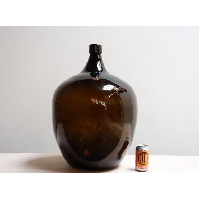 Vintage French Amber Glass Demijohn / Bonbonne Ambrée Brune For Sale - Image 4 of 12
