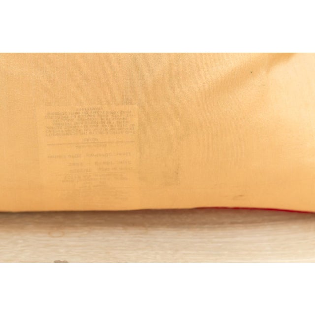 Naz Silk Blend Gold Zardozi Silk Pillow, Peacock Motif For Sale - Image 4 of 7