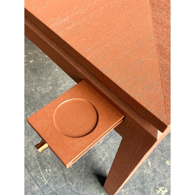 Vintage Boho Grasscloth Game Table For Sale - Image 4 of 8