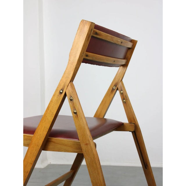 Wood Vintage Red Eden Folding Chair by Gio Ponti For Sale - Image 7 of 14