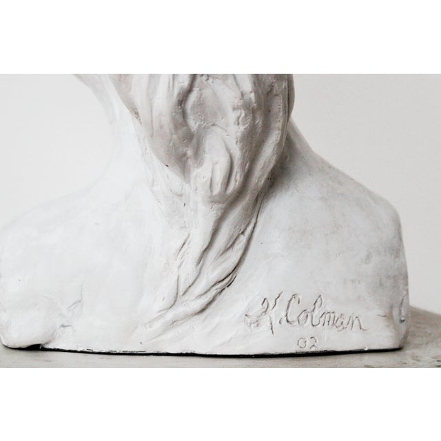 Signed Bust Plaster Sculpture of a Young Girl For Sale In Los Angeles - Image 6 of 6