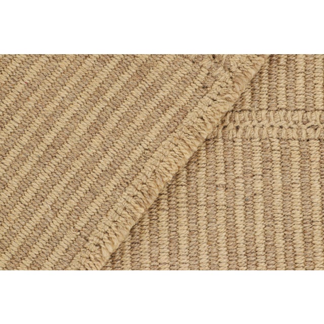Rug & Kilim’s Contemporary Kilim With Textural Beige and Taupe Stripes For Sale In New York - Image 6 of 7