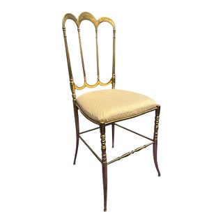 Mid 20th Century Chiavari Italian Brass Chair For Sale