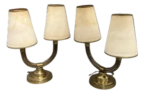 French Lamp from Jean Boris Lacroix, 1940s, Set of 2