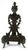 Brass 1920s Small French Empire Louis XVI Style Brass Column and Flame Finial Andiron Front For Sale - Image 8 of 12