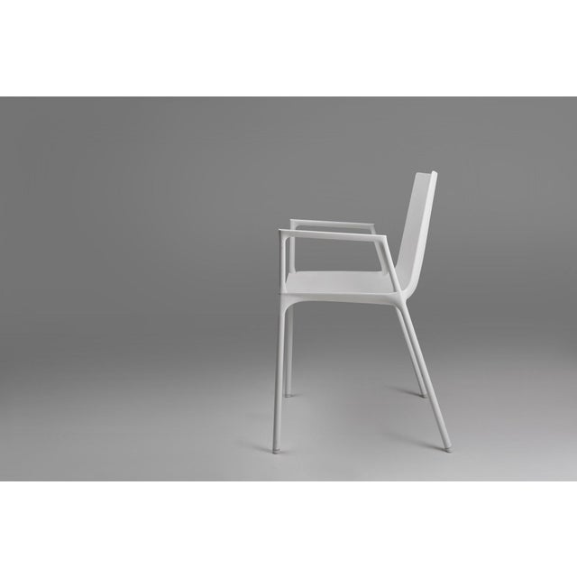 Mid-Century Modern Vintage White Design Chair with Armrests, Belgium, 2000s For Sale - Image 3 of 11