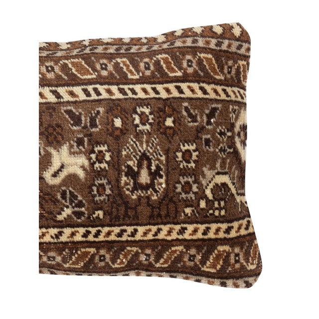 Traditional 13"x20" Vintage Turkish Cushion Cover. Handmade Rug Pillow. Rustic Throw Pillow For Sale - Image 3 of 4